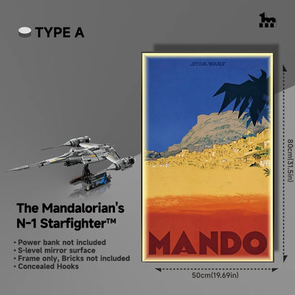 Wall Display frame for LEGO® STAR WARS™ 75442 The Mandalorian's N1 Starfighter™