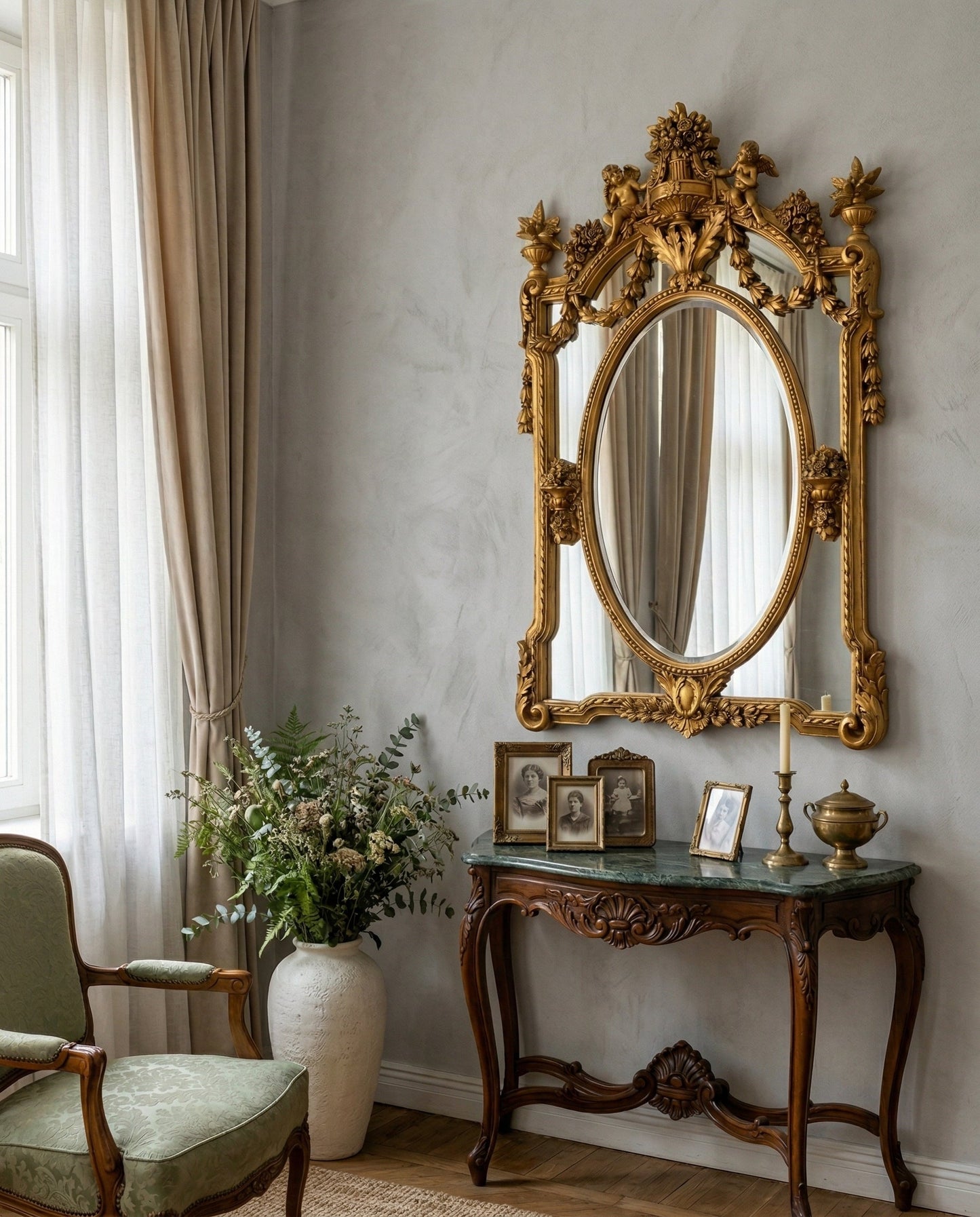 Victorian Cherub Grandeur Mirror
