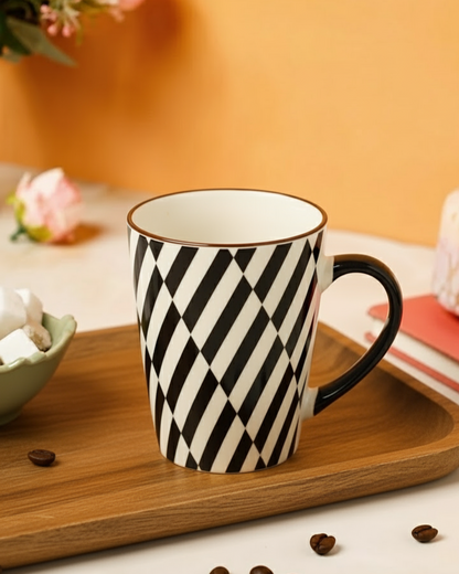 Strio Diagonal Ceramic Coffee Mug - Set Of 4