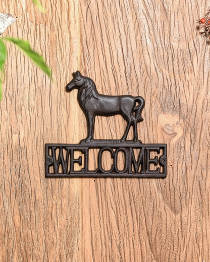 Welcome - Cast Iron Wall Mounted Sign