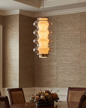 Ripple Glass Tower Pendant Light - Amber