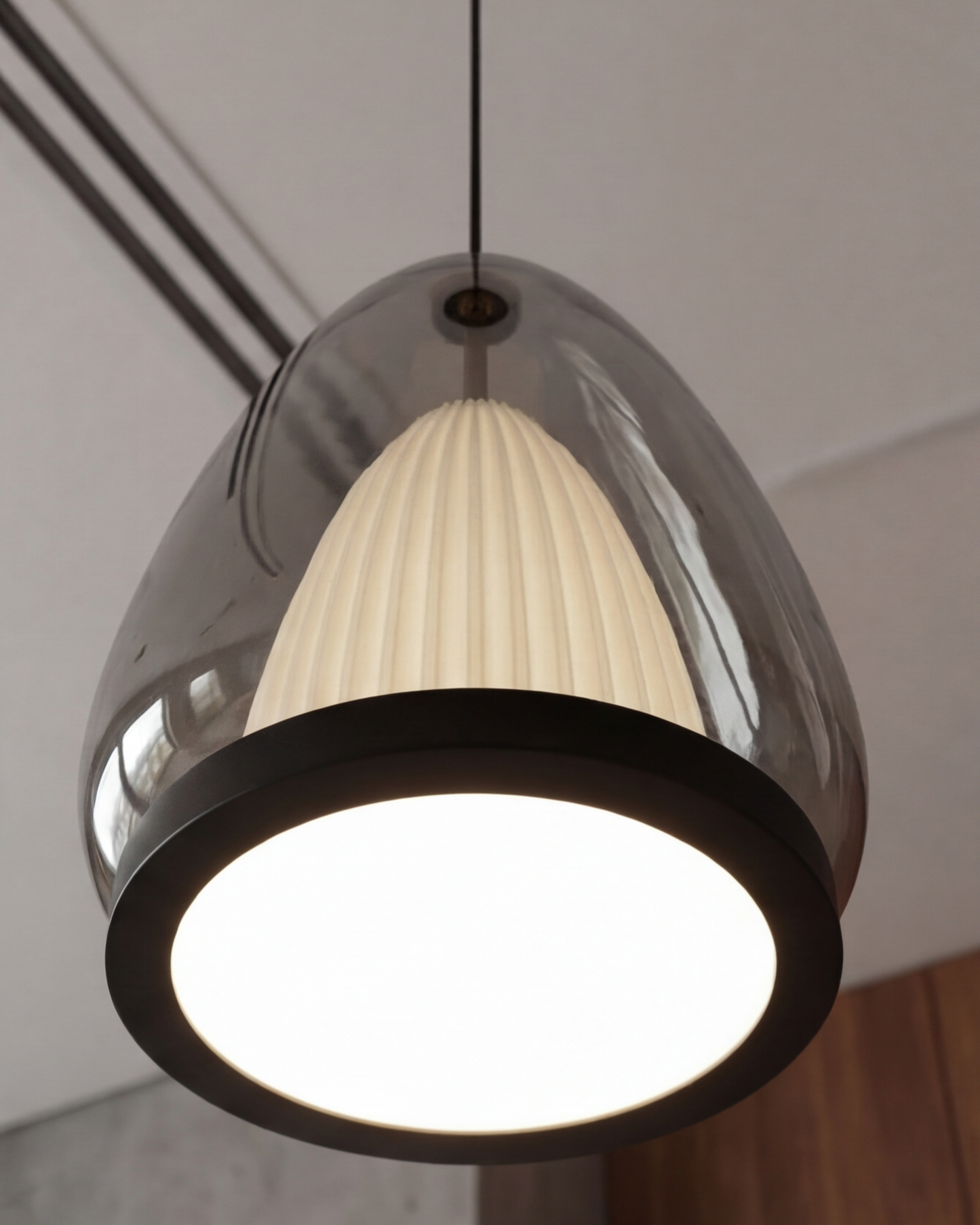 Modern Prism Drop Pendant Light - Smoke