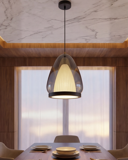 Modern Prism Drop Pendant Light - Smoke