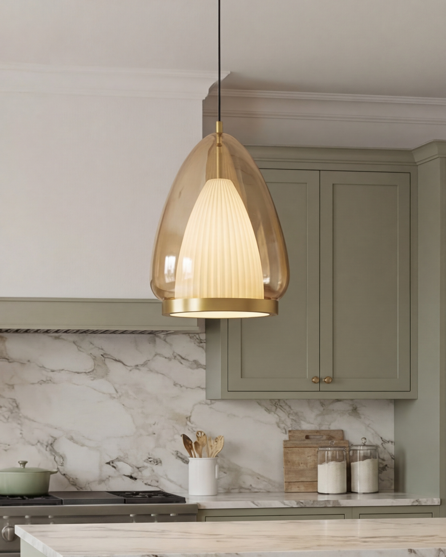 Modern Prism Drop Pendant Light - Amber