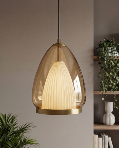 Modern Prism Drop Pendant Light - Amber