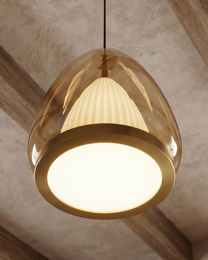 Modern Prism Drop Pendant Light - Amber