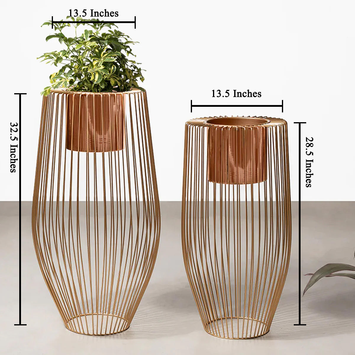 Euphoric Earth Planters Set of 2 - Rose Gold