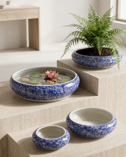 Delicate Lotus Vine Planter -Set Of 4