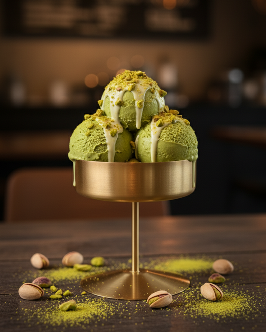 Stemline Pedestal Dessert Bowl - Gold