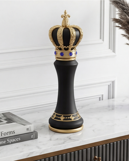 Imperial Crown Decorative Chess King - Black