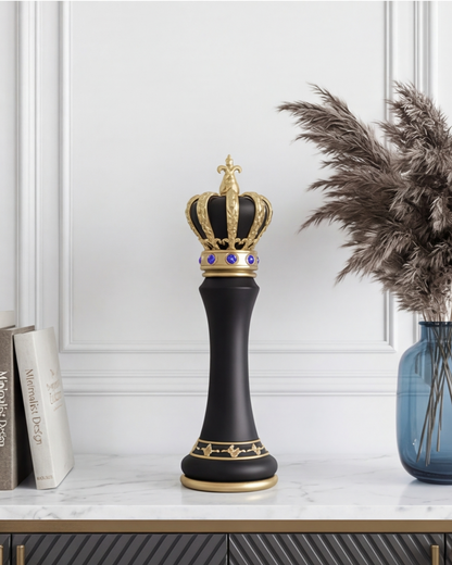 Imperial Crown Decorative Chess King - Black
