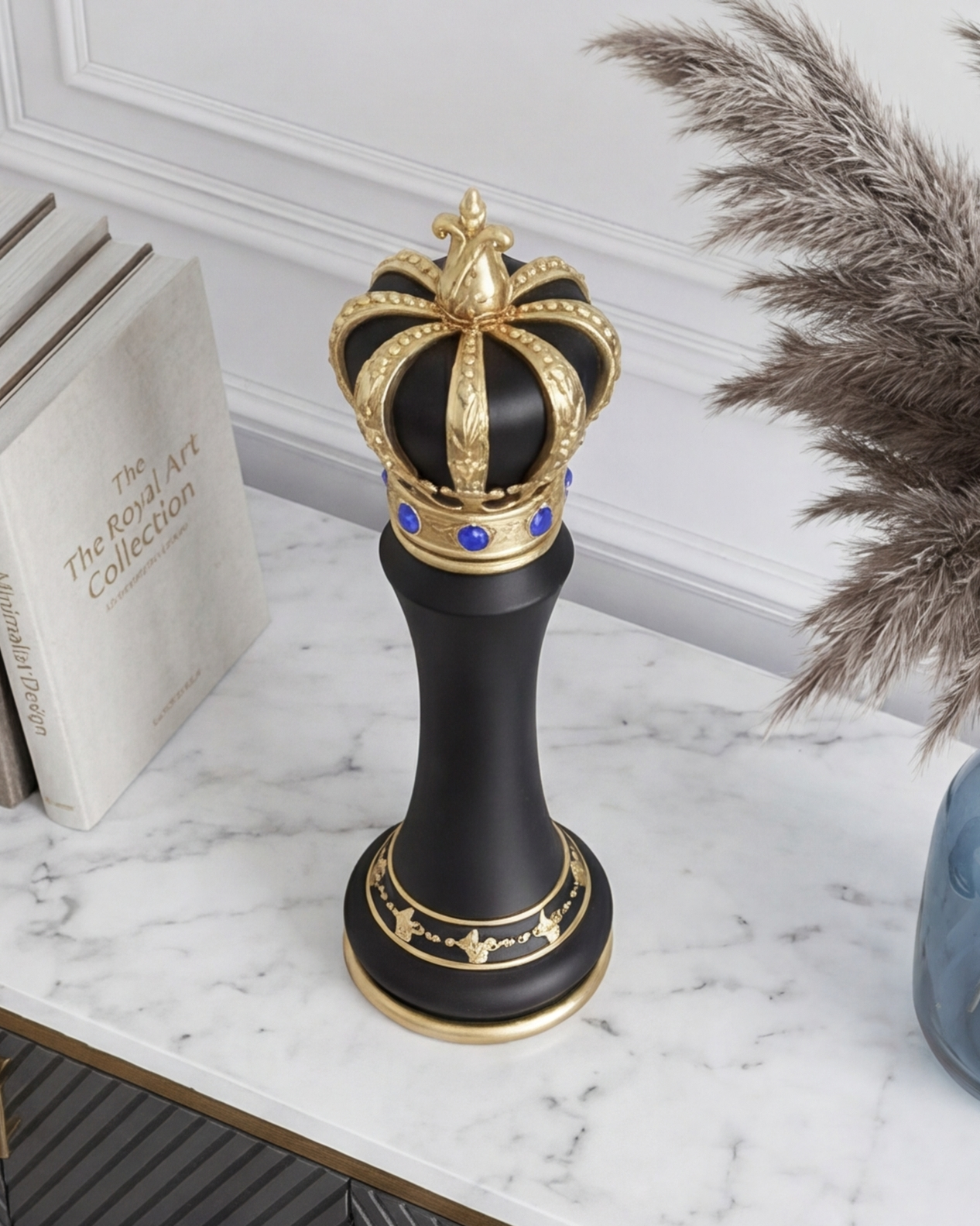 Imperial Crown Decorative Chess King - Black
