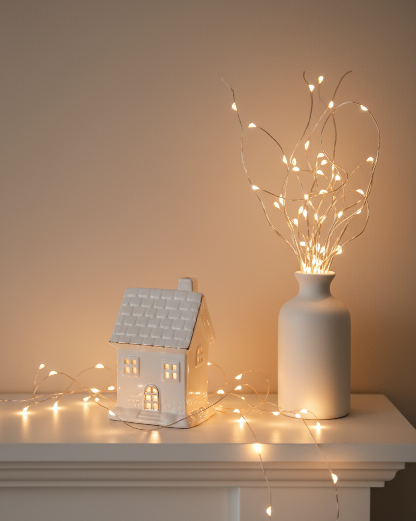 White Serenity Cottage Tealight Holder & Sculpture