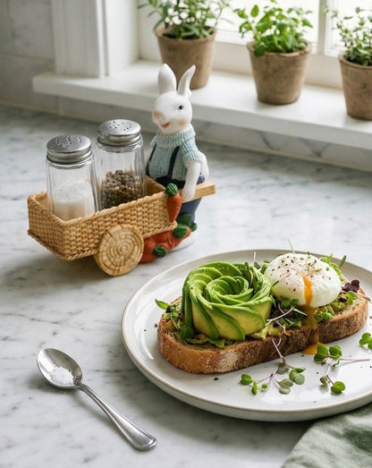 Bunny’s Garden Salt & Pepper Shaker Set - Blue