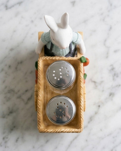 Bunny’s Garden Salt & Pepper Shaker Set - Blue