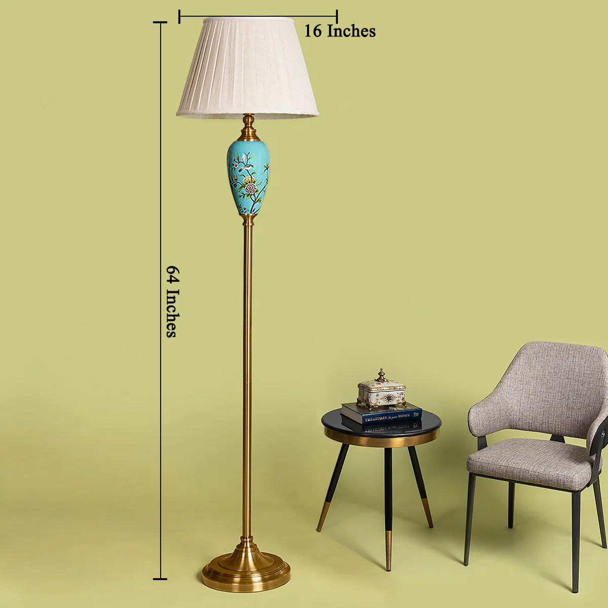Alabama Floral Base Tall Floor Lamp
