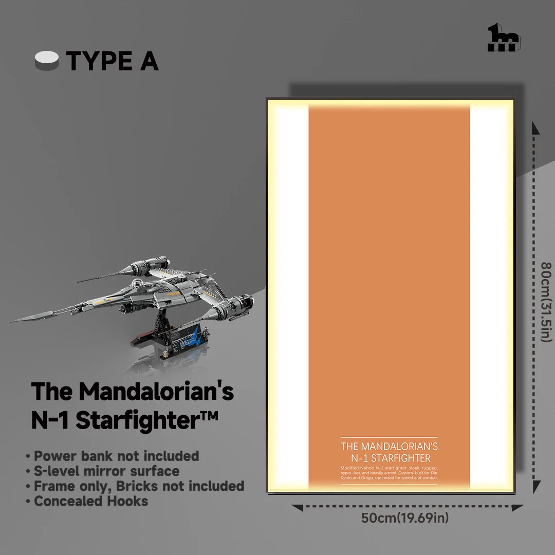 Wall Display frame for LEGO® STAR WARS™ 75442 The Mandalorian's N1 Starfighter™
