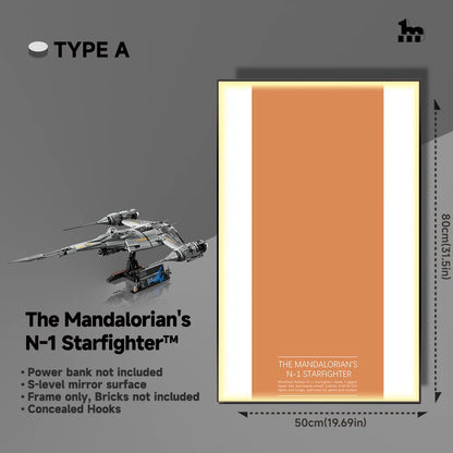 Wall Display frame for LEGO® STAR WARS™ 75442 The Mandalorian's N1 Starfighter™