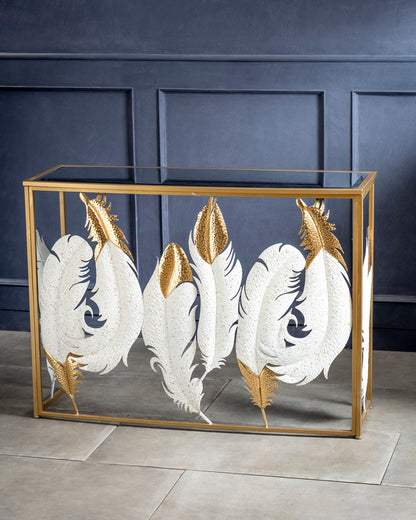 Ivory Plume Luxe Console Table