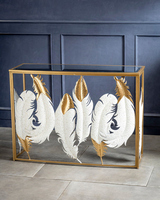 Ivory Plume Luxe Console Table
