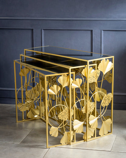 Gilded Petal Console Table - Large