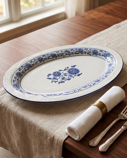 Royal Blue Heritage Oval Platter