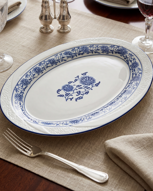 Royal Blue Heritage Oval Platter