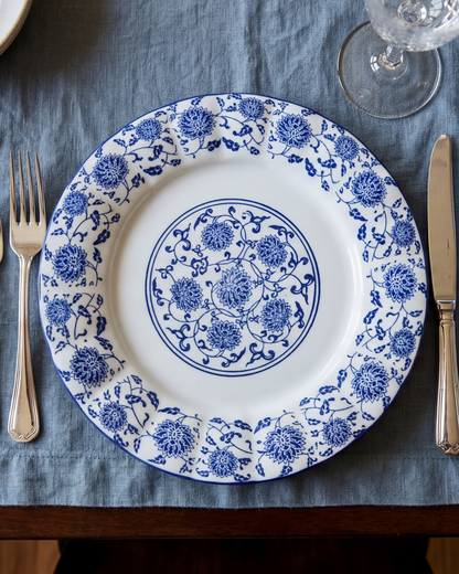 Royal Blue Floral Classic Serving Platter