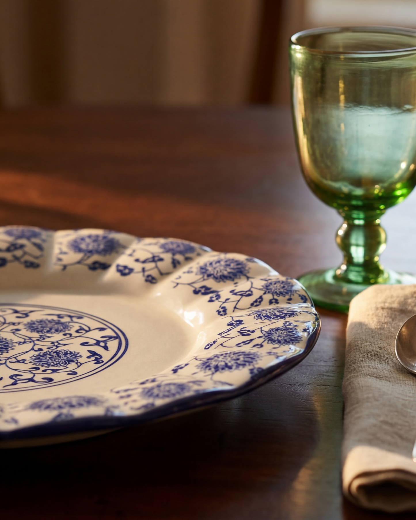 Royal Blue Floral Classic Serving Platter