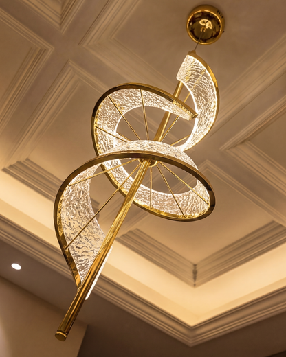 Spiral Crystal Wave Pendant Light
