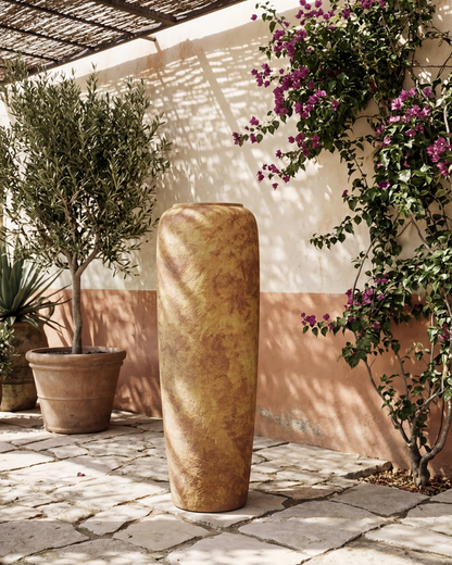 Rustic Earth Tone Floor Vase - Large