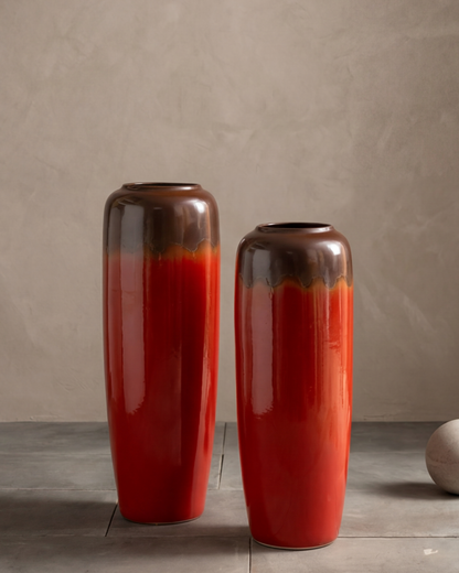 Crimson Ombre Floor Vase - Small