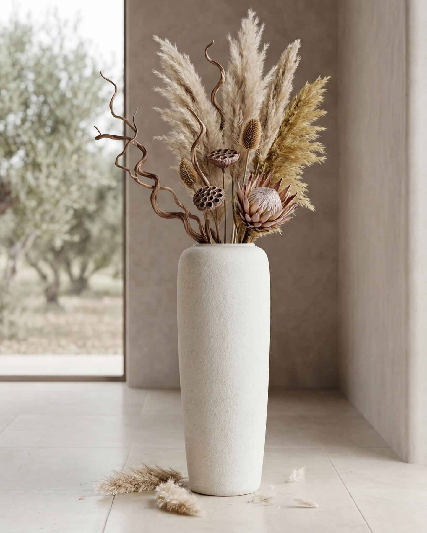 Pebble Finish Designer Floor Vase - Large
