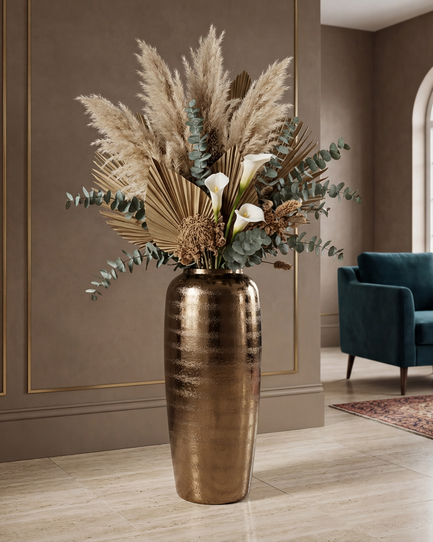 Antique Bronze Floor Vase - Large
