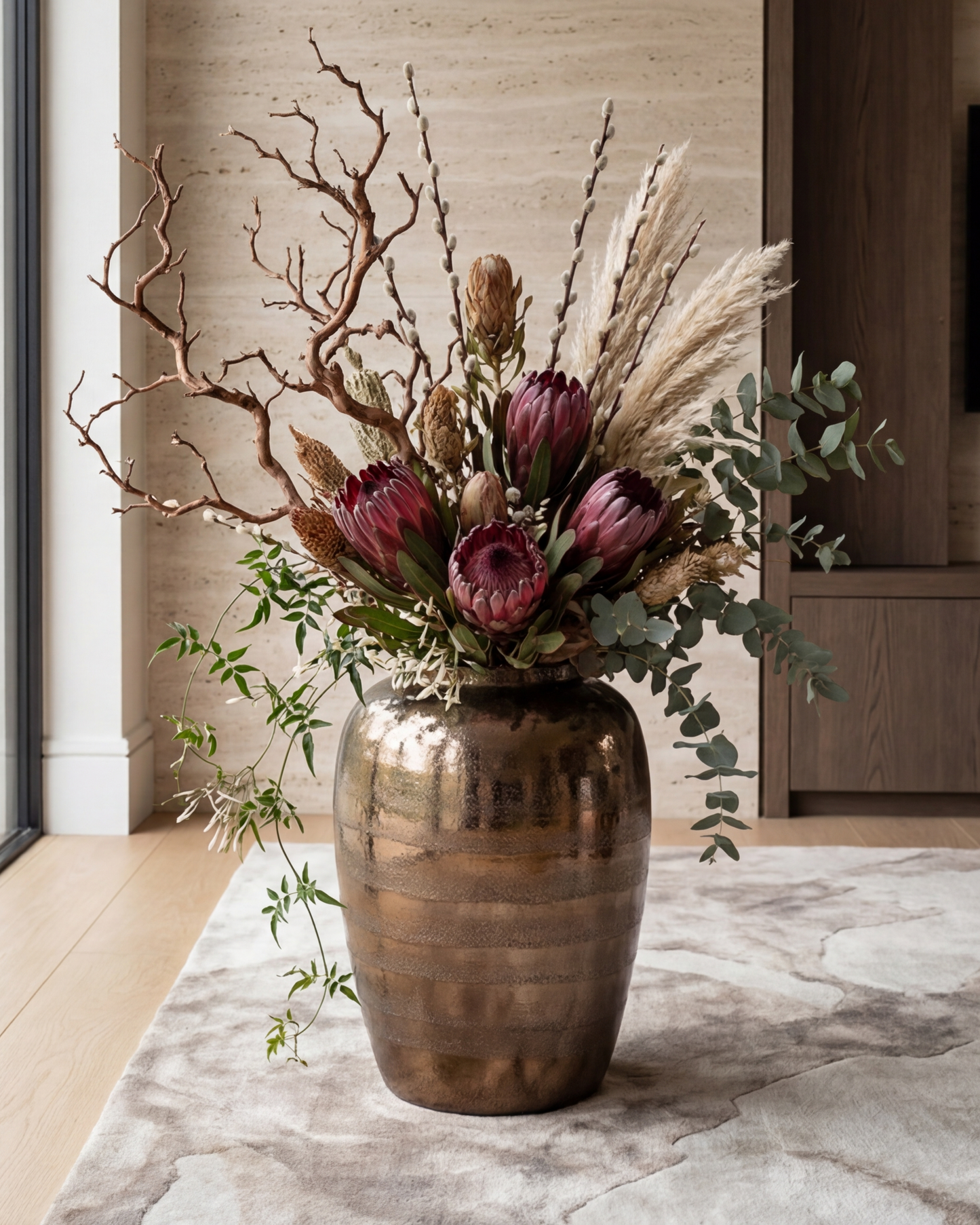 Antique Bronze Floor Vase - Small