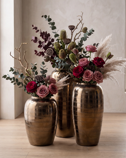 Antique Bronze Floor Vase - Medium