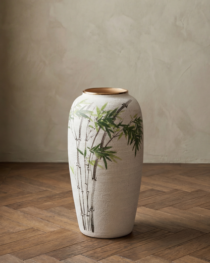 Hand Painted Bamboo Art Floor Vase - Medium