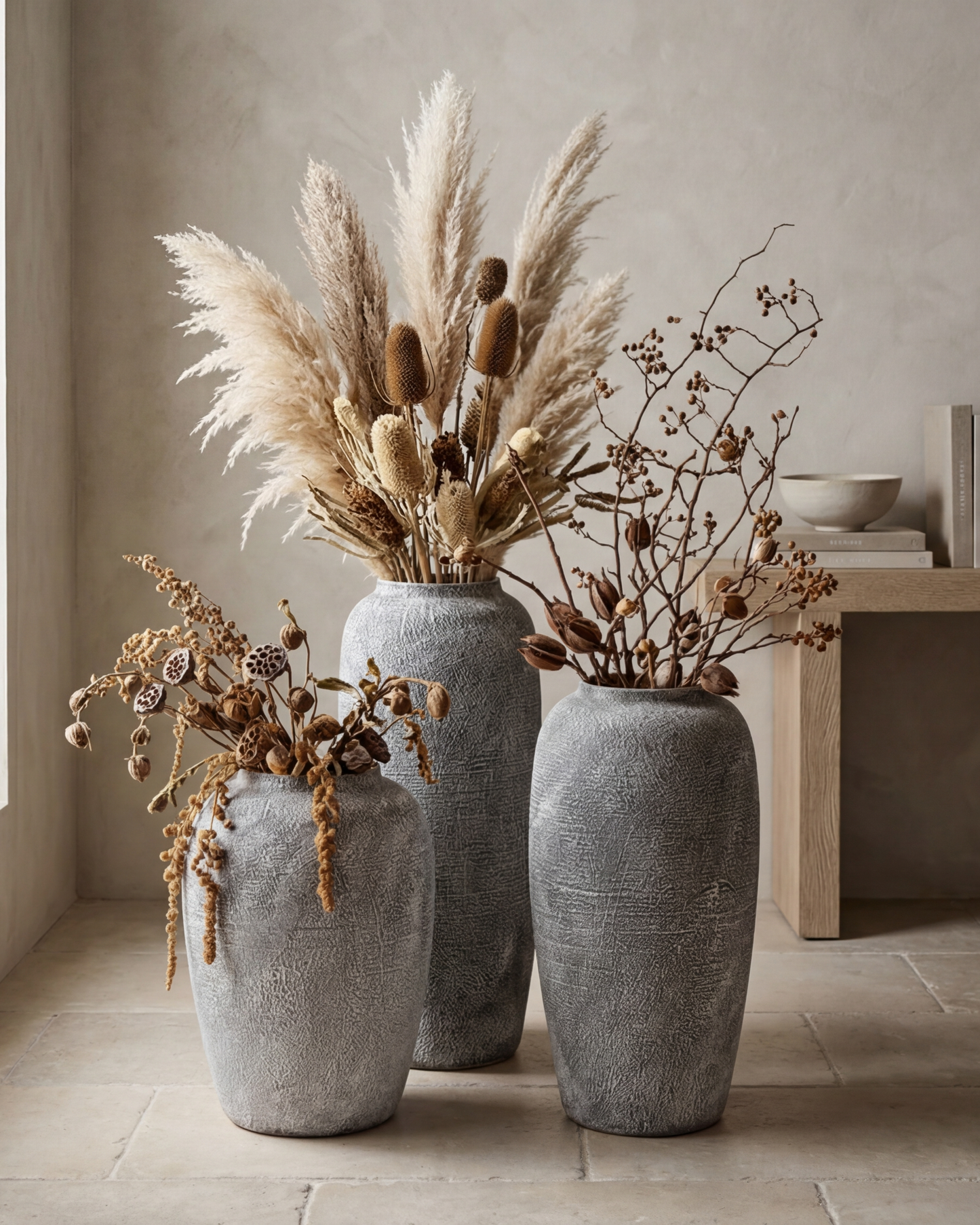 Vintage Ash Floor Vase - Small