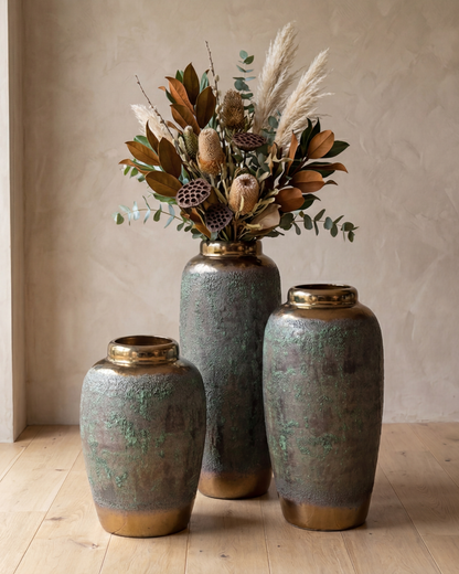 Obsidian Moss Floor Vase - Medium