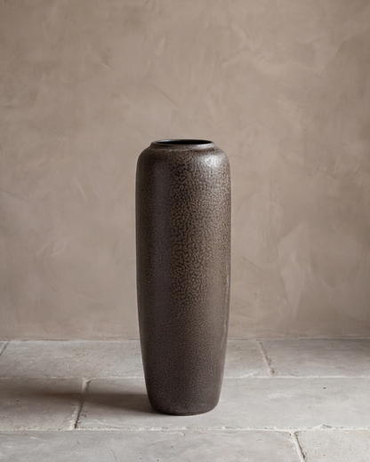 Charcoal Matte Textured Floor Vase - Small
