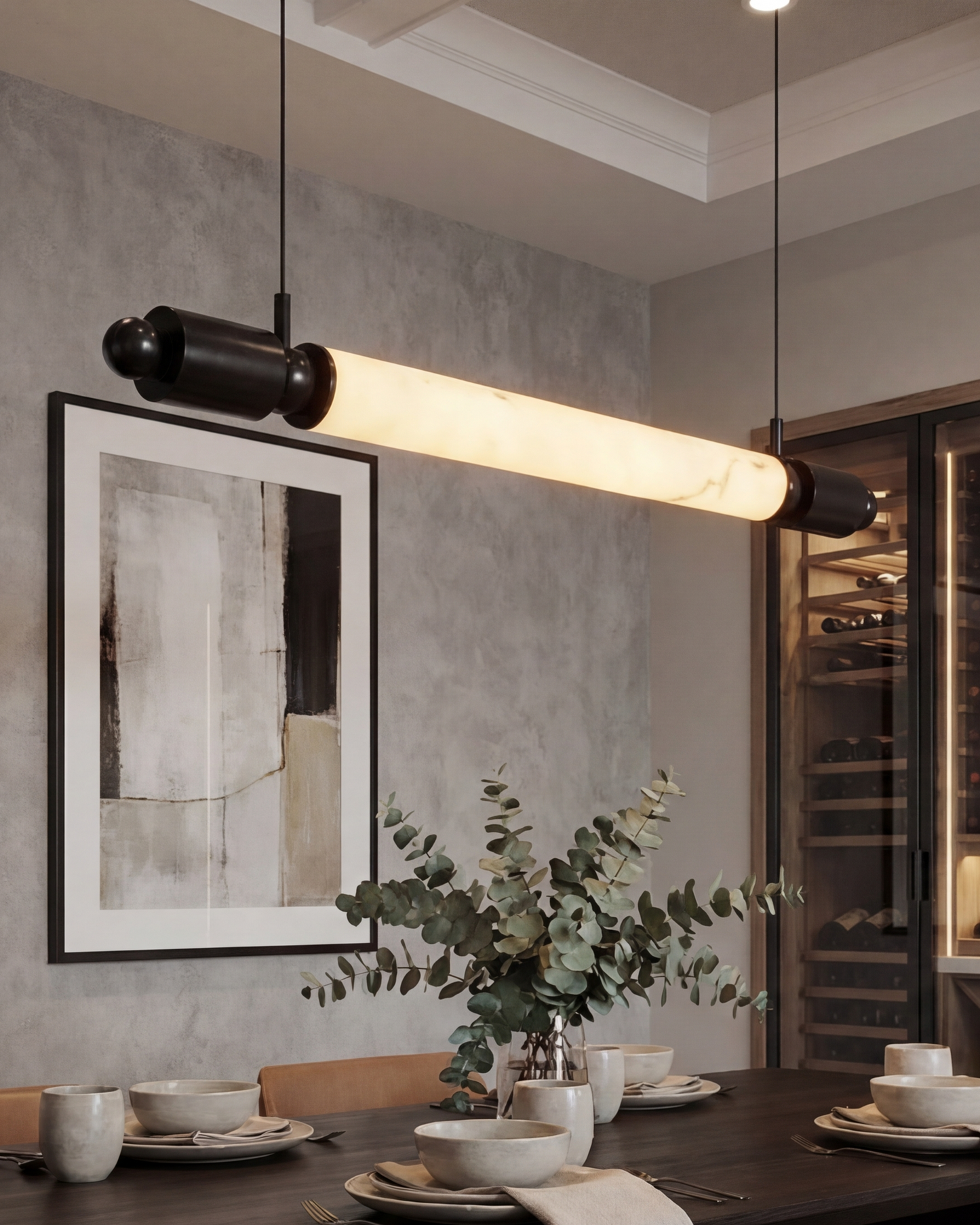 Axis Marble Bar Pendant Light - Black