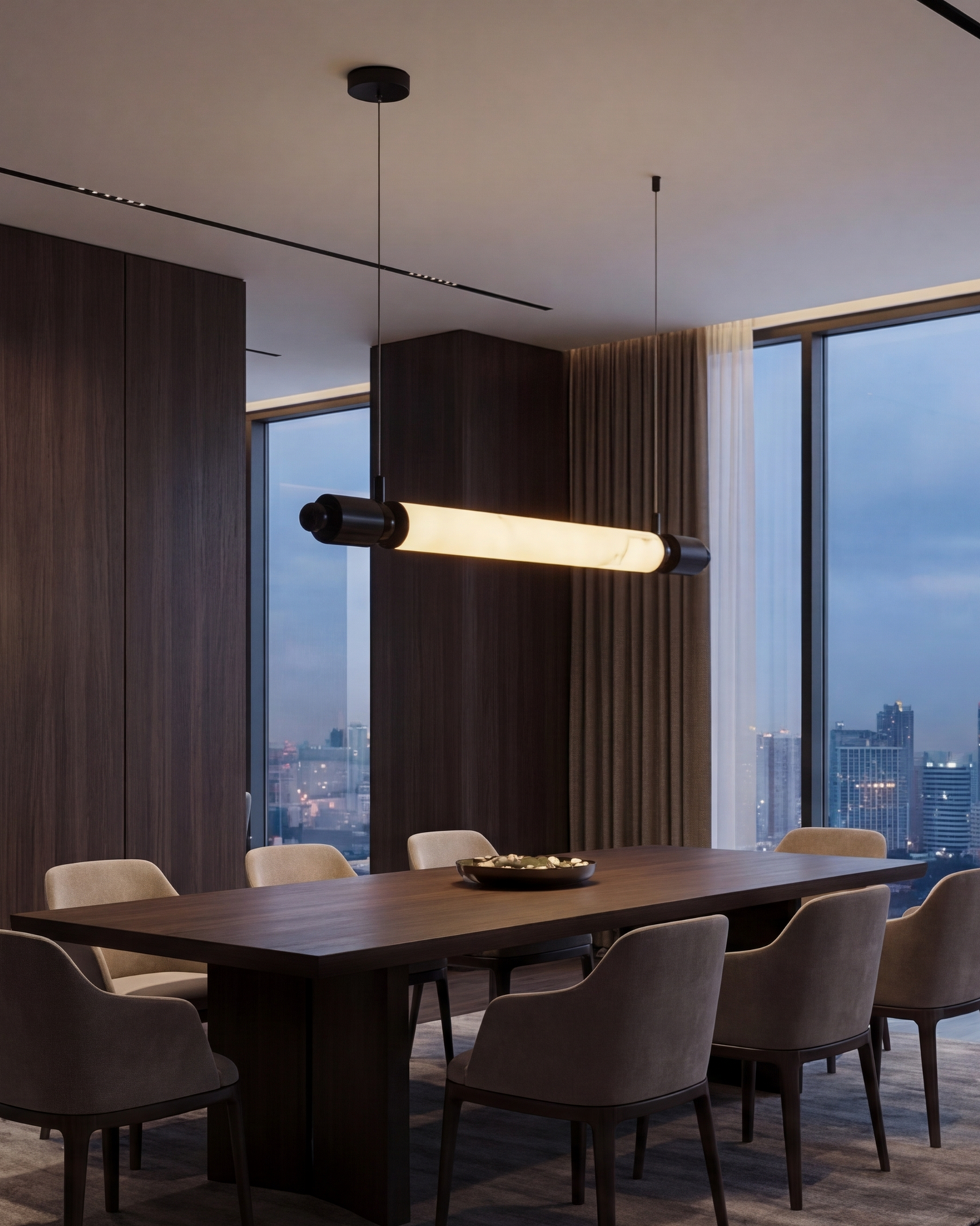 Axis Marble Bar Pendant Light - Black
