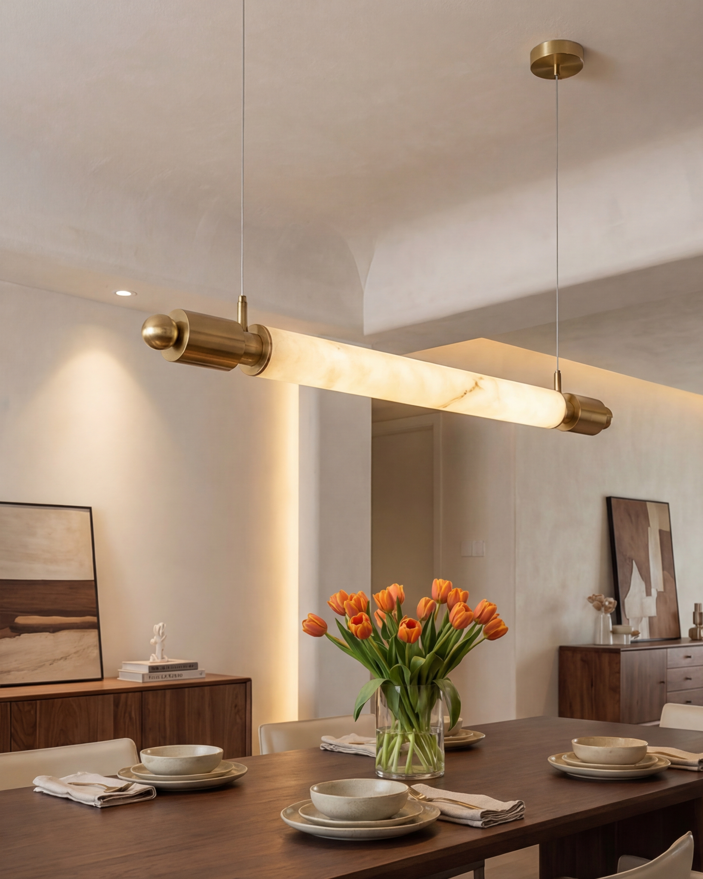 Axis Marble Bar Pendant Light - Gold