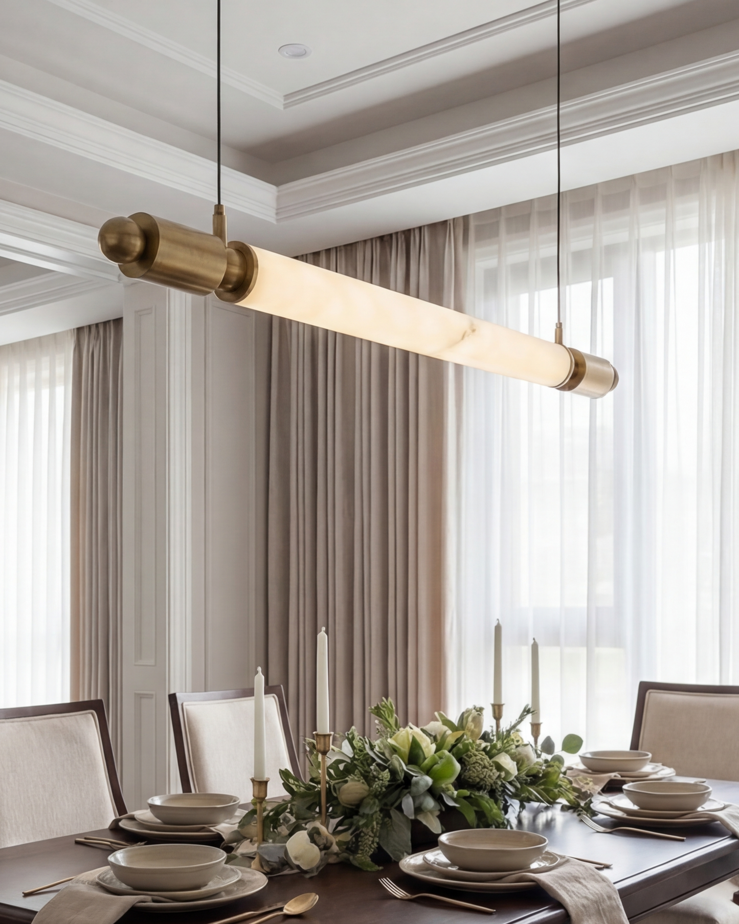 Axis Marble Bar Pendant Light - Gold