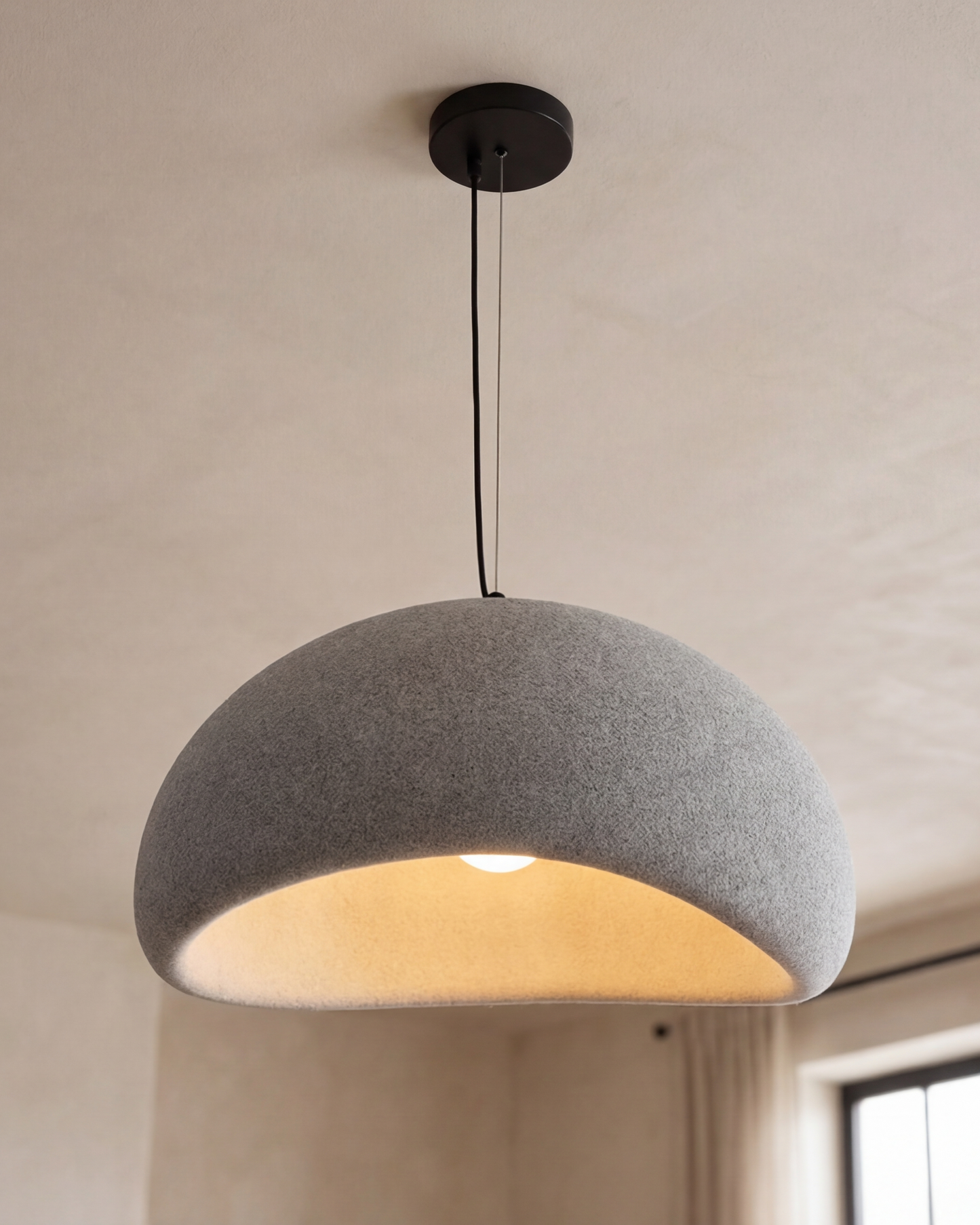 Modern Organic Asymmetrical Dome Pendant Light (Grey)
