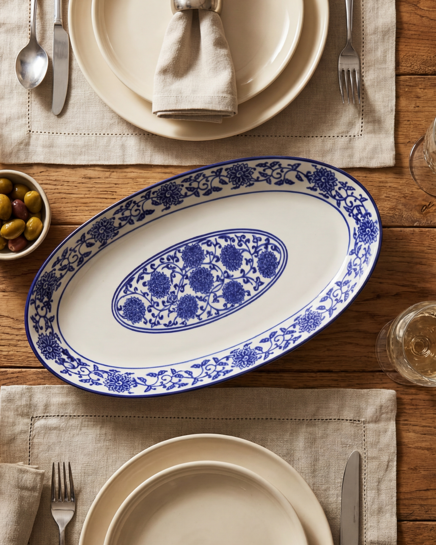 Blue Heritage Floral Serving Platter