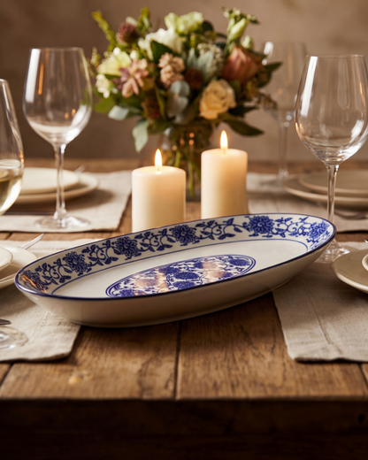 Blue Heritage Floral Serving Platter