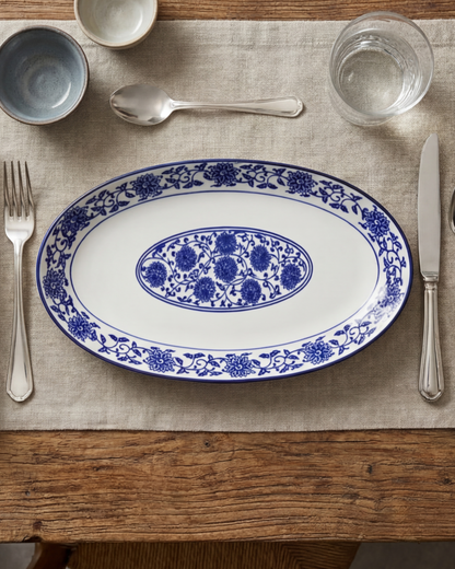 Blue Heritage Floral Serving Platter