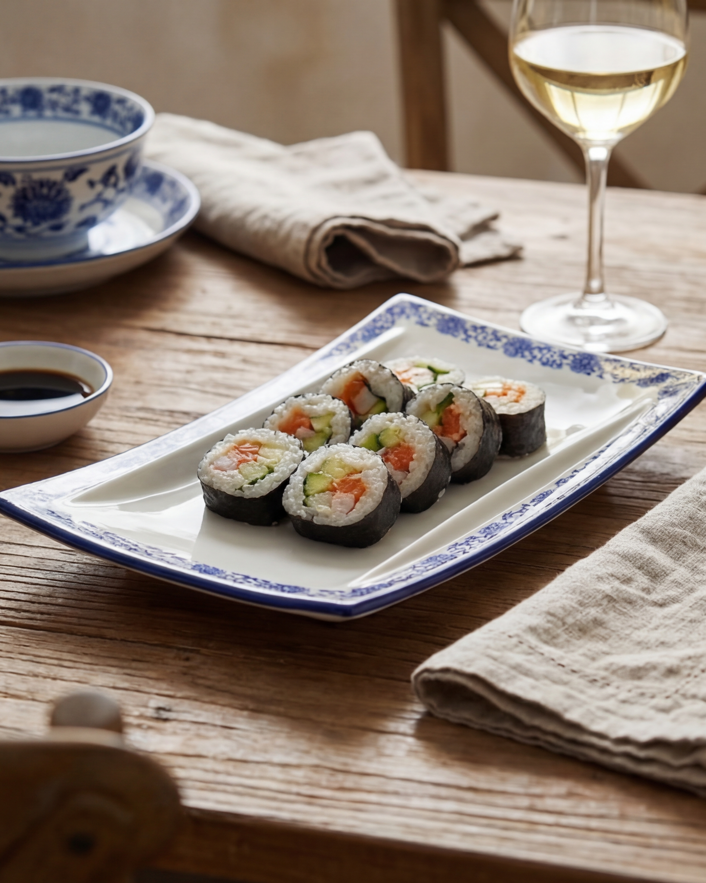 Classic Blue Floral Serving Platter