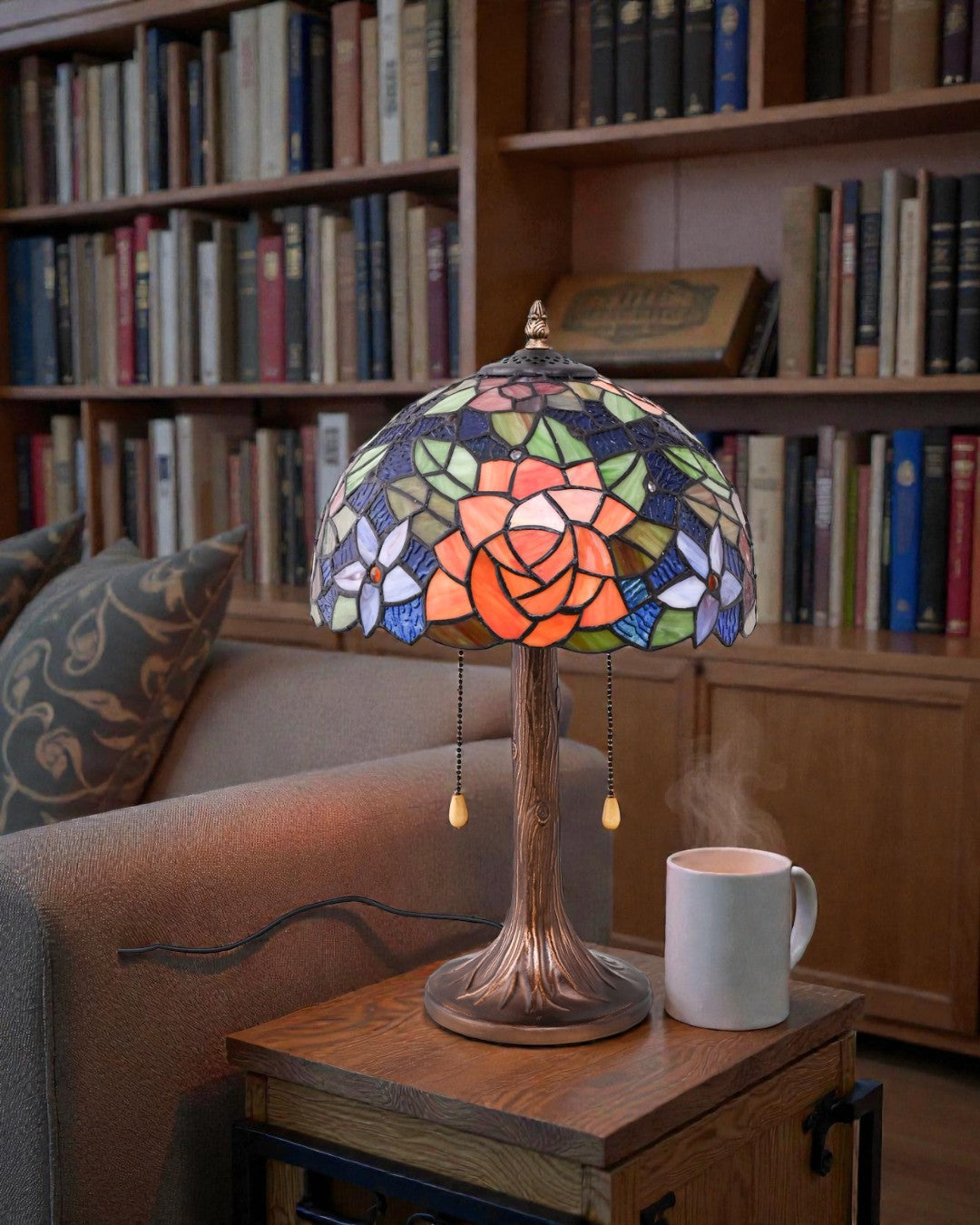 Rosette Glow Tiffany Table Lamp